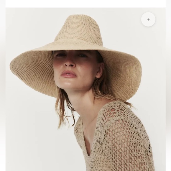 Janessa Leone TINSLEY Wide Brim Raffia Straw Hat MEDIUM $287 - Picture 3 of 11